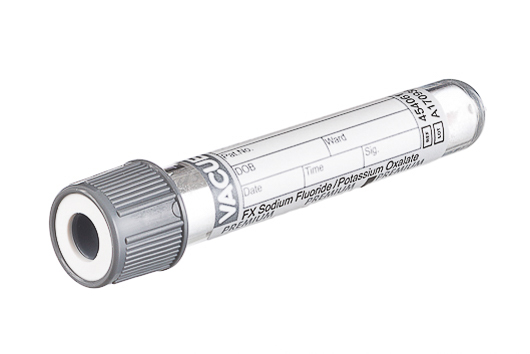 454085 VACUETTE® пробірка з FE Sodium Fluoride /K3EDTA 13x75, 2 мл, сірий ковпачок – біле кільце, PREMIUM